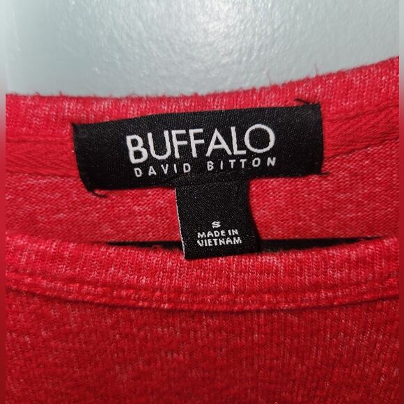 Buffalo David Bitton Red Heart Print Long Sleeve‎ Pullover Top Womens Size Small - Picture 8 of 10
